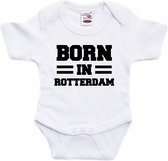 Born in Rotterdam tekst baby rompertje wit jongens en meisjes - Kraamcadeau - Rotterdam geboren cadeau 92