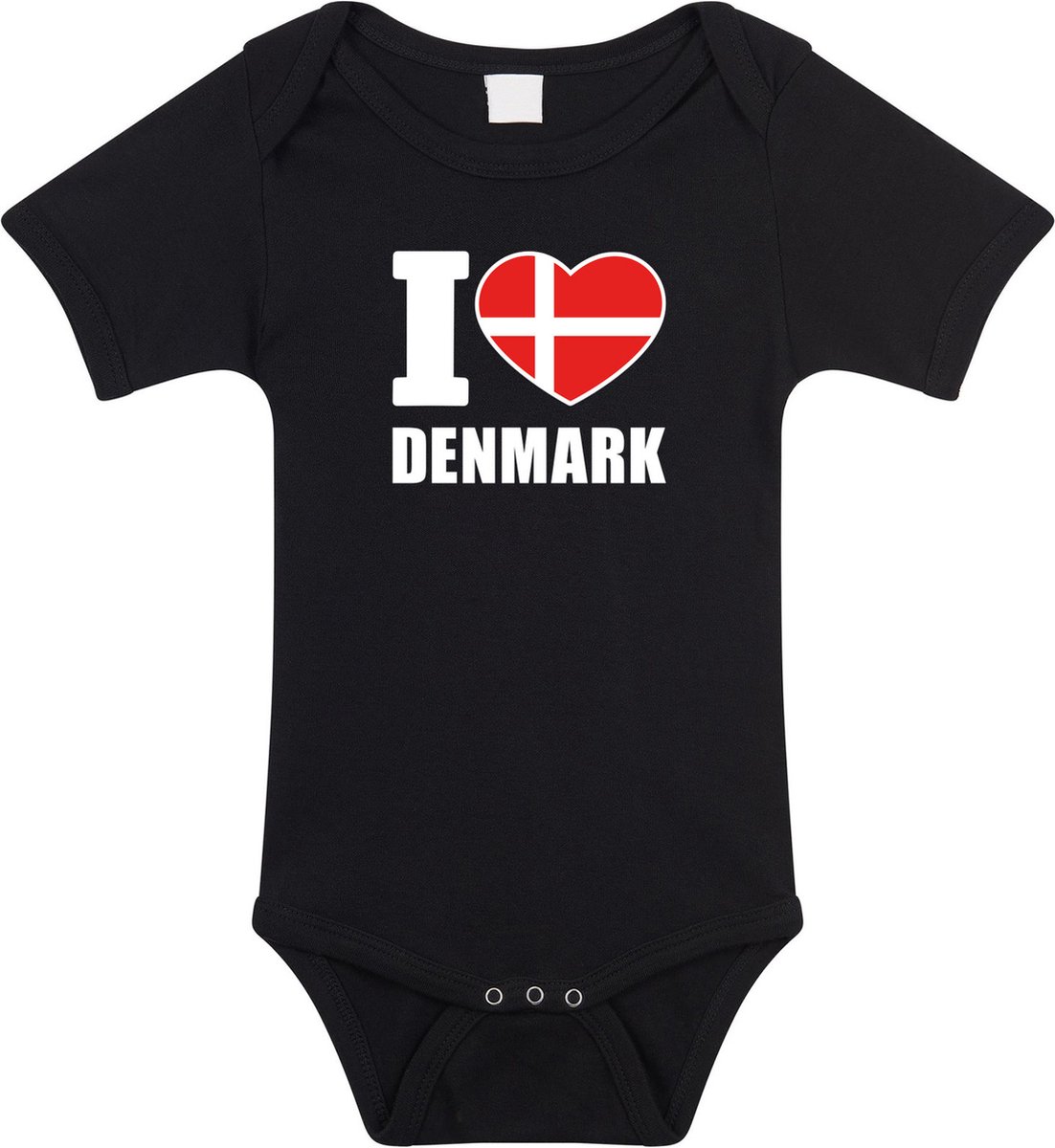 I love Denmark baby rompertje zwart jongens en meisjes - Kraamcadeau - Babykleding - Denemarken landen romper 80