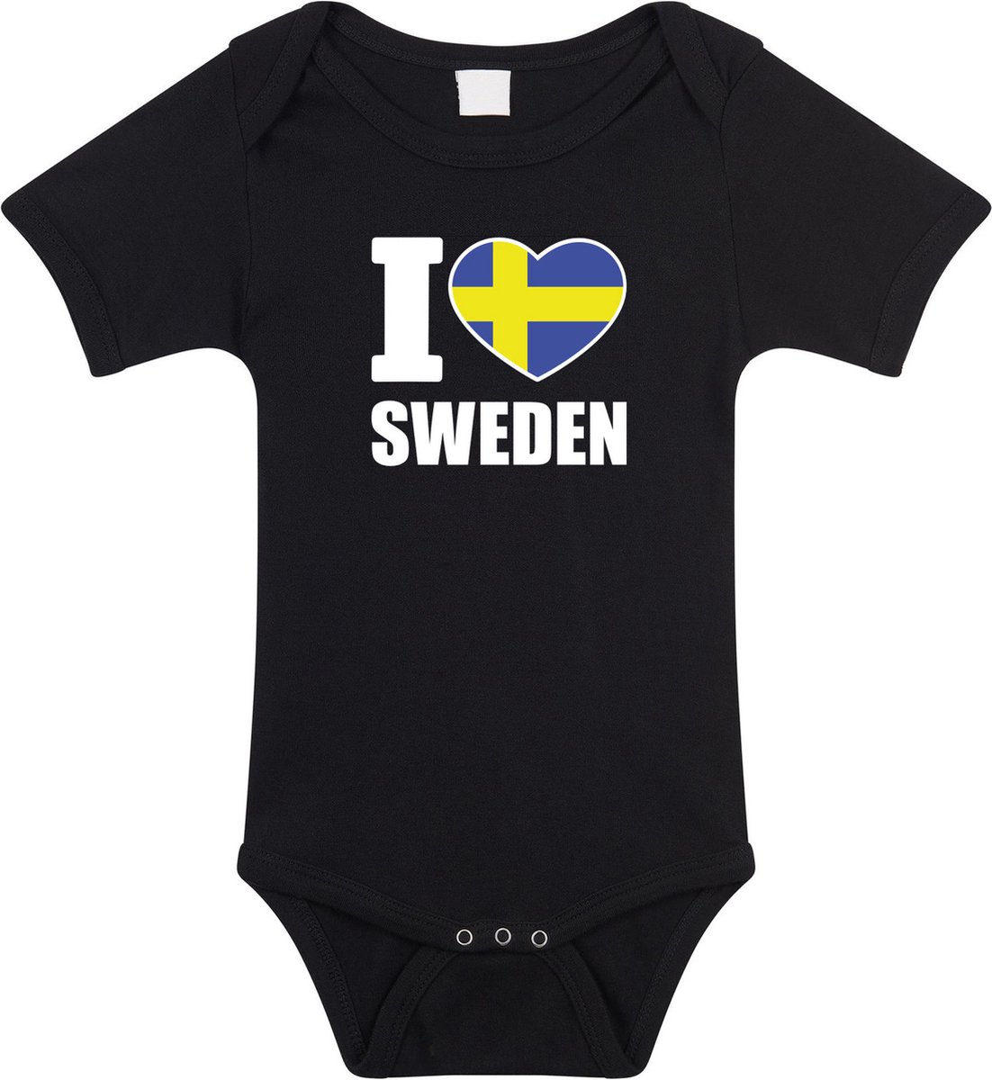 I love Sweden baby rompertje zwart jongens en meisjes - Kraamcadeau - Babykleding - Zweden landen romper 92