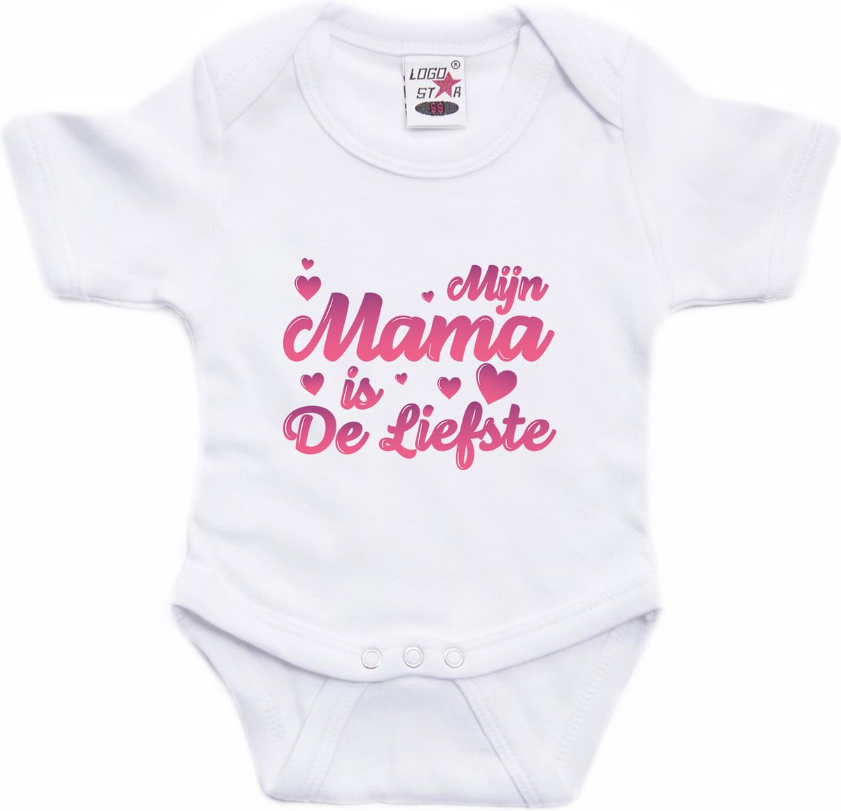 Mijn mama is de liefste tekst baby rompertje wit jongens en meisjes - Kraamcadeau/ Moederdag cadeau - Babykleding 56