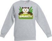 Smarty de uil sweater grijs voor kinderen - unisex - uilen trui - kinderkleding / kleding 152/164