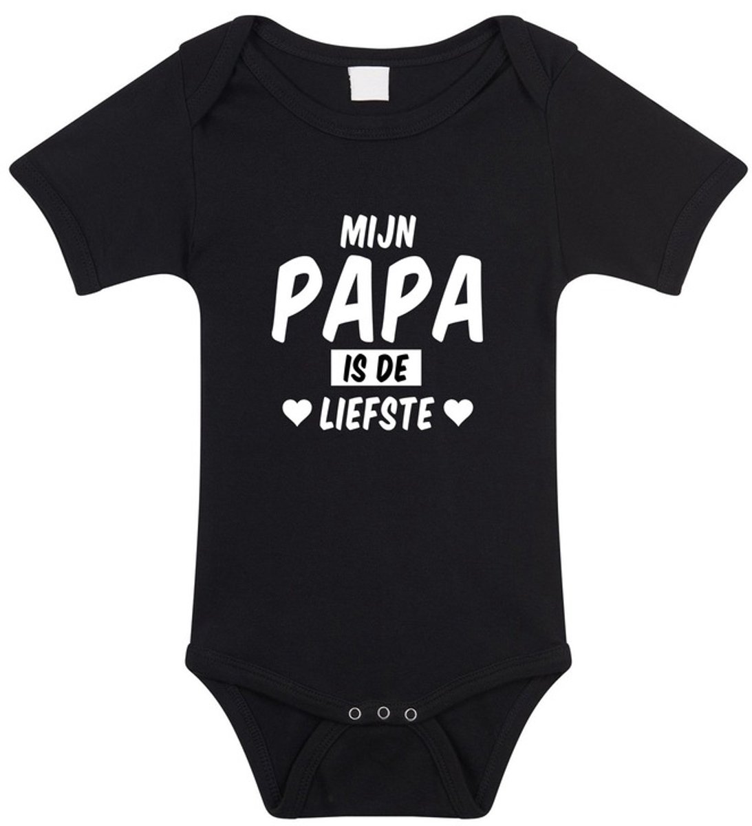Mijn papa is de liefste tekst baby rompertje zwart jongens en meisjes - Kraamcadeau - Babykleding 68