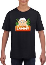 Lammy het schaapje t-shirt zwart voor kinderen - unisex - schapen shirt - kinderkleding / kleding 122/128