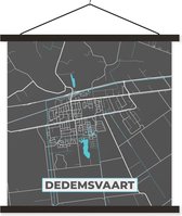 Porte-affiche avec affiche - Affiche scolaire - Plan de la ville - Dedemsvaart - Carte - Carte - 40x40 cm - Lattes noires