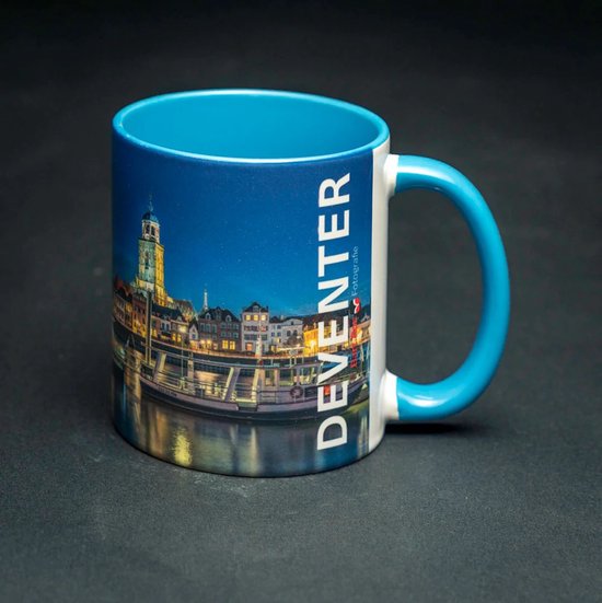 25 st. Bedrukte Santos 330 ml keramische mok - Blauw bedrukken