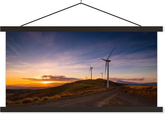 Posterhanger incl. Poster - Schoolplaat - De zon gaat onder in een park