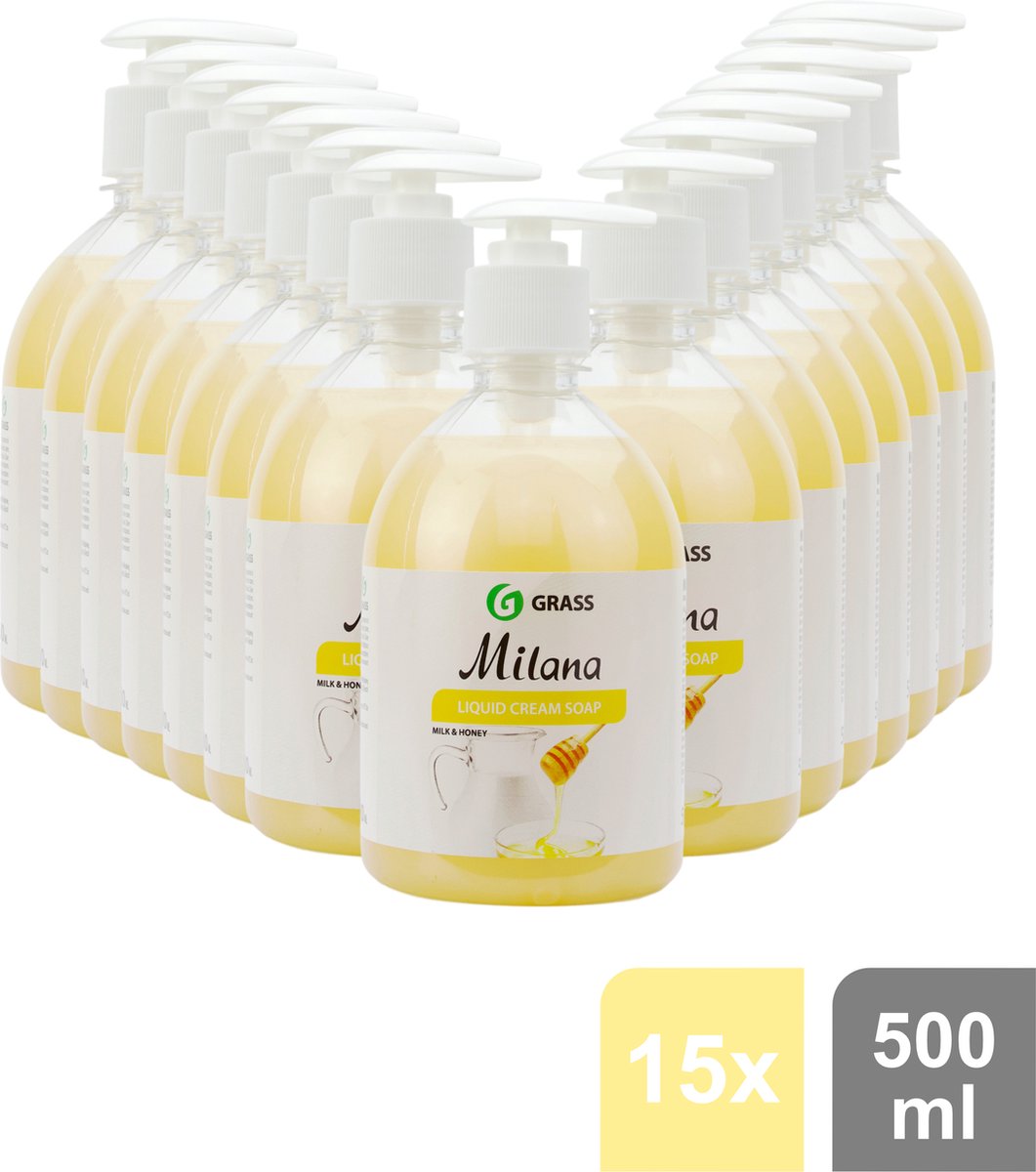 Grass Milana - Handzeep - Melk en Honing - 15 x 500ml - Voordeelverpakking