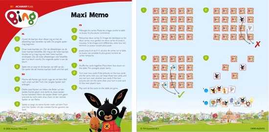 Bing maxi memo spelletje met extra grote kaarten - educatief speelgoed - geheugenspel - Bambolino Toys - Bambolino