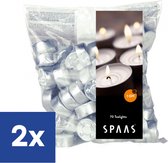 Spaas Theelichtjes - 6 branduren - 2 x 70 (140) stuks - Wit