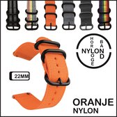 22mm Horlogeband Oranje - Vintage Strap James Bond - Nato Strap collectie - Horlogebanden - 22 mm bandbreedte voor oa. Seiko Rolex Omega Casio en Citizen - Pushpin Quick release