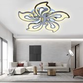 5 Bloem Chroom - Plafondlamp Met Afstandsbediening - Smart lamp - Dimbaar - Woonkamerlamp - Moderne lamp - Plafoniere