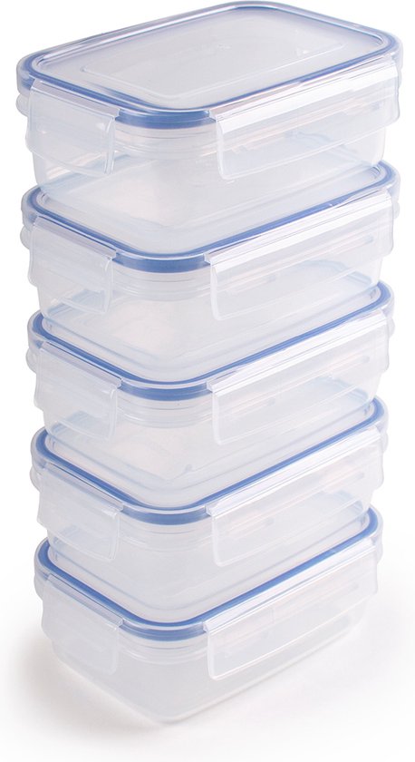 Sunware Meal Prep Bakjes - Vershoudbakjes - Diepvriesbakjes - BPA vrij - 5 stuks - 0,45L