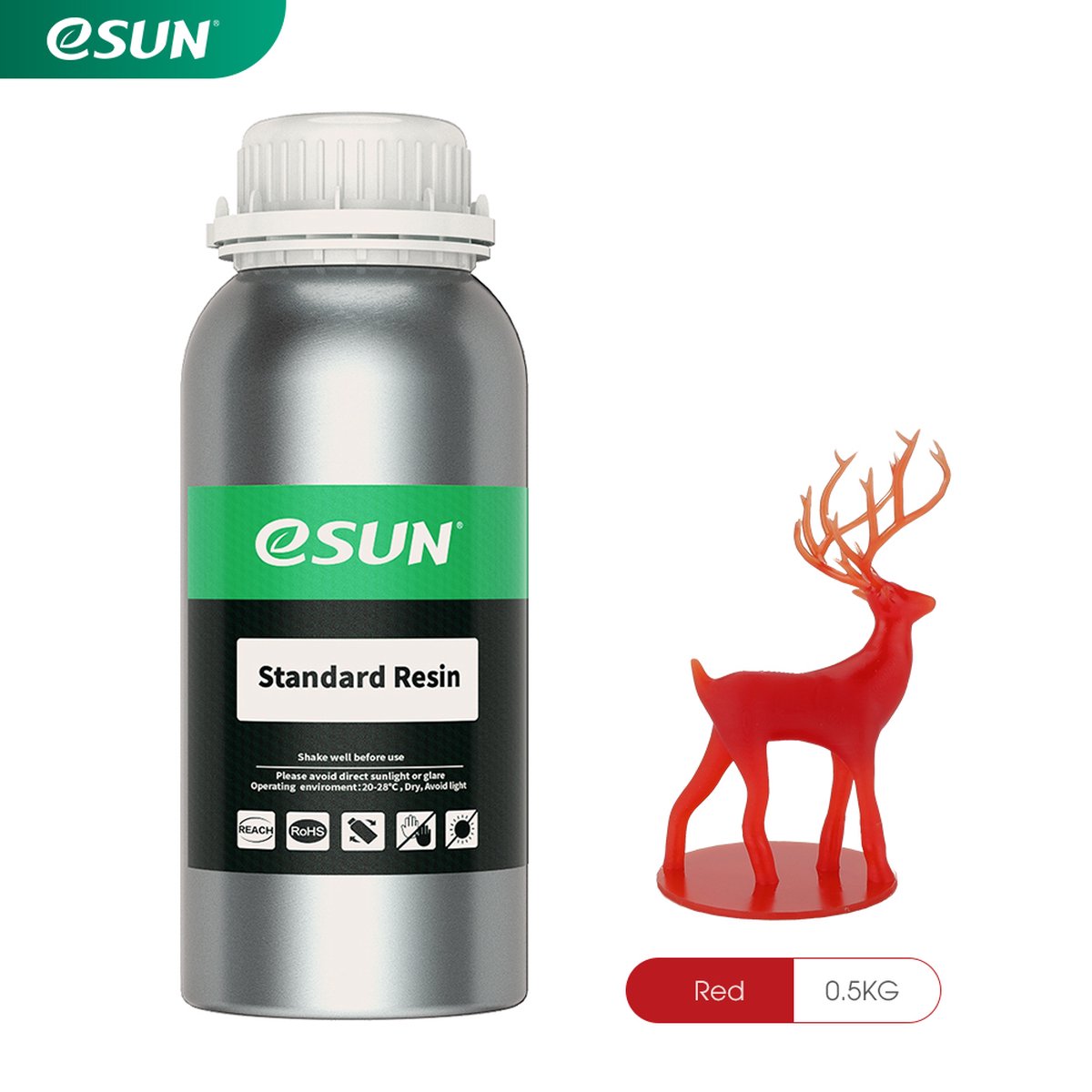 eSun - eResin Standard Resin, Red - 0.5kg