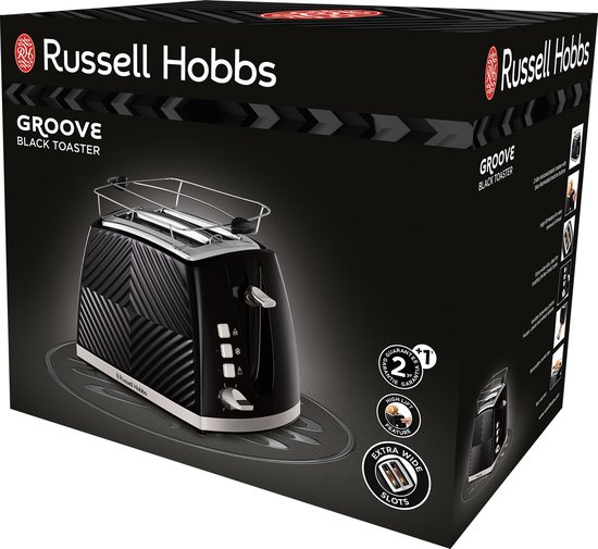 Technische specificaties - Russell Hobbs 25034036001 - Russell Hobbs Groove Broodrooster - Zwart - 26390-56