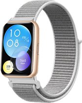 Nylon Smartwatch bandje - Geschikt voor Huawei Watch Fit 2 nylon bandje - zeeschelp - Strap-it Horlogeband / Polsband / Armband