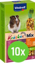 10x Vitakraft Trio Mix druif/noot-groente/biet-popcorn/honing-kräcker dwergkonijn 3in1