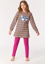 Woody pyjama meisjes - multicolor gestreept - schaap - 222-1-BLB-S/921 - maat 104