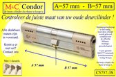 M&C Condor - High Security deurcilinder - SKG*** - 57x57 mm - Politiekeurmerk Veilig Wonen  -  inclusief gereedschap montageset