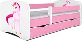 Kocot Kids - Bed babydreams roze eenhoorn met lade met matras 180/80 - Kinderbed - Roze