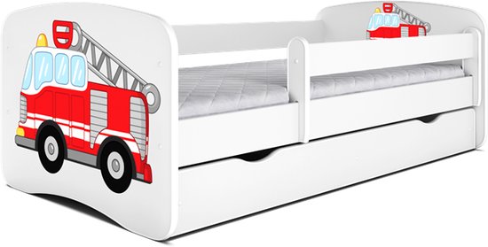Kocot Kids - Bed babydreams wit brandweer zonder lade zonder matras 180/80 - Kinderbed - Wit
