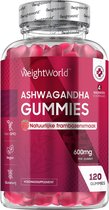 WeightWorld Ashwagandha gummies - 600 mg - 120 vegan gummies voor 4 maanden - Frambozensmaak