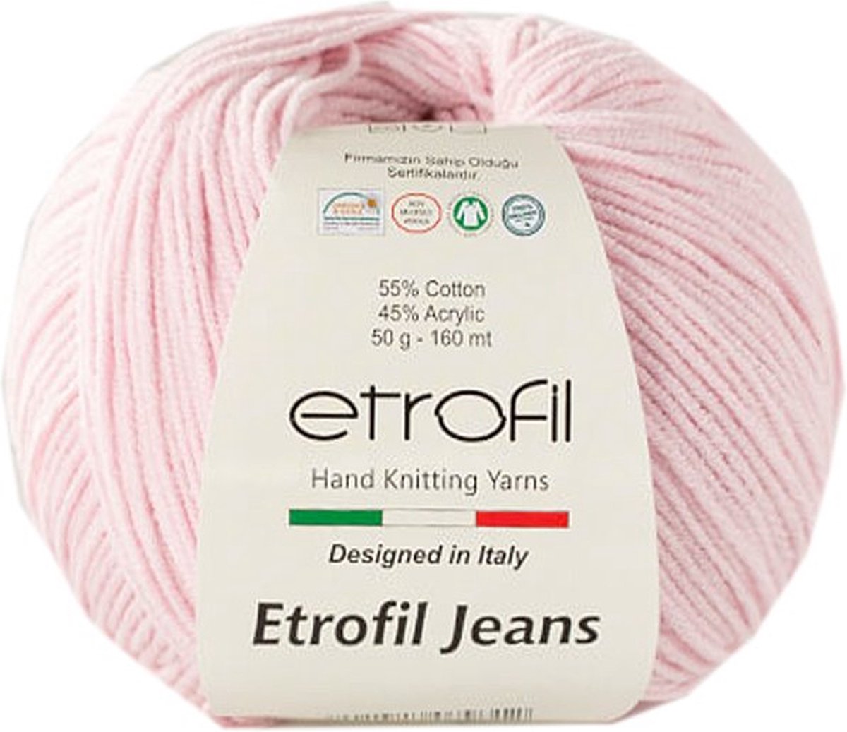 Etrofil Garen Jeans Licht Roze No 33 55% Katoen 45% Acryl- Amigurumi Haak- en Breigaren