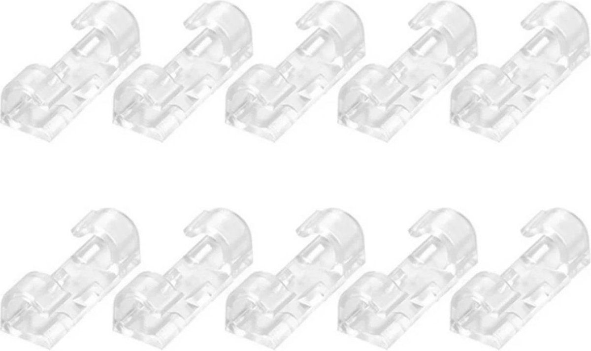 *** 20 Stuks Kabel Clips - Kabel Houder - Zelfklevend - Kabelbinder - Transparant - van Heble® ***