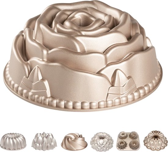 Moule gâteau rond en métal or rose 24x5cm hauteur - Planète Gateau
