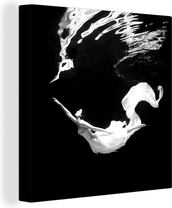 Toile Peinture Danseuse de Ballet sous l'eau - noir et blanc - 90x90 cm -  Décoration... | bol.com