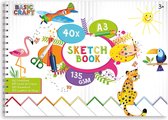 Craft Sensations A3 schetsboek met 40 dubbelzijdige vellen in liggend formaat | ideaal om te schilderen, tekenen, schetsen en geschikt voor scrapbooking | Milieuvriendelijk | hobbypapier | 135 g