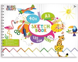 foto van Craft Sensations A3 schetsboek met 40 dubbelzijdige vellen in liggend formaat | ideaal om te schilderen, tekenen, schetsen en geschikt voor scrapbooking | Milieuvriendelijk | hobbypapier | 135 g