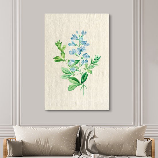 Tableau sur toile Vintage - Fleurs - Myosotis - Antique - 120x180 cm - Décoration murale XXL