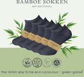 green-goose® | 5 paar Bamboe Heren Sneakersokken | Zwart | Anti zweet | 40 - 43 | Ecologisch en Duurzaam