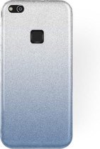 HB Hoesje Geschikt voor Huawei P10 Lite - Glitter Back Cover - Blauw & Zilver