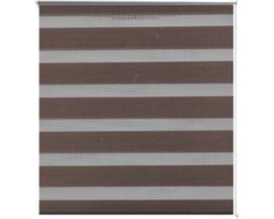 vidaXL - Zebra - rolgordijn - 120,9 - x - 175 - cm - stofbreedte - 116,7 - cm - koffiebruin