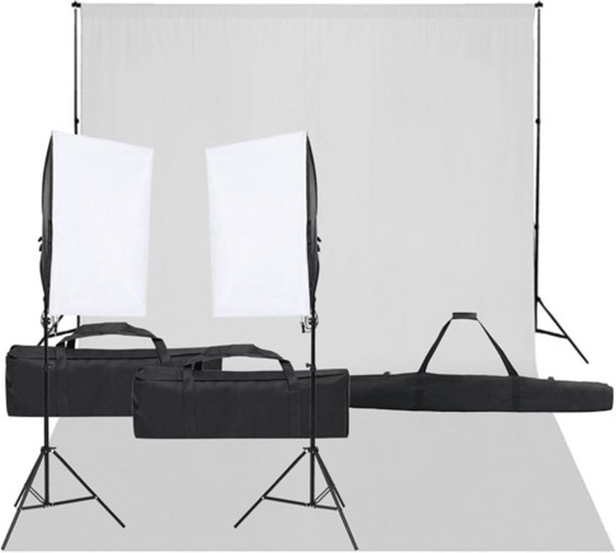 vidaXL - Fotostudioset - met - verlichtingsset - en - achtergrond