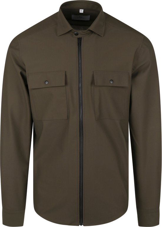 Suitable - Jacket Shirt Donkergroen - Heren - Maat S - Modern-fit