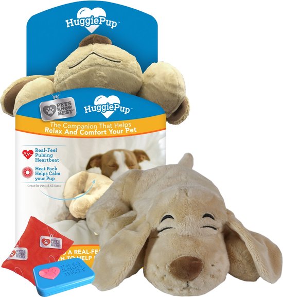 HuggiePup, hartslagknuffel - knuffelhond met hartslag en warmhoud zakje – Warmte knuffel – puppy knuffel – Puppyknuffel met hartslag – Snuggle puppy - Heartbeat - Pets Know Best
