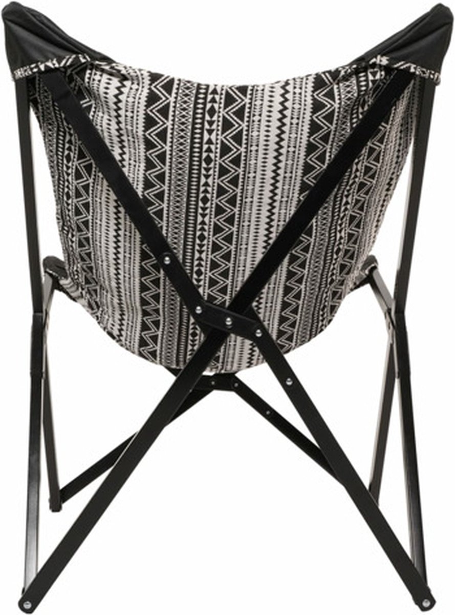 Lesli Living Fauteuil papillon Aztec - 70x81,5x98 cm - Noir et blanc