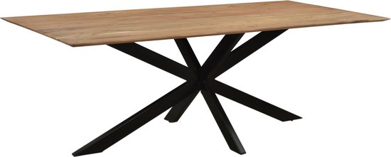 Nordic - Table à manger - acacia - naturel - 220cm - rectangulaire - pied araignée - acier laqué