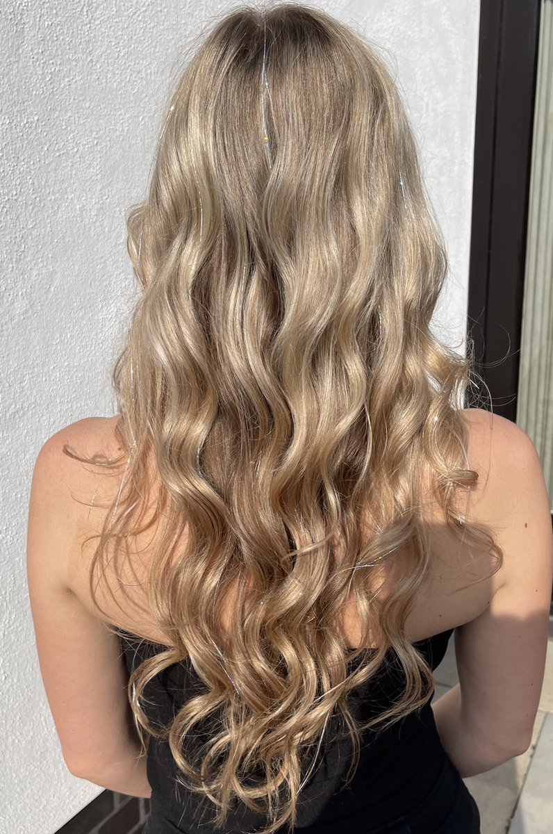 Hair Tinsels - GlitterHaar - Festival Glitter Haar Extensions - 100 Hairtinsels - Inclusief Tutorial en filmpjes - Veel Kleuren - Zilver
