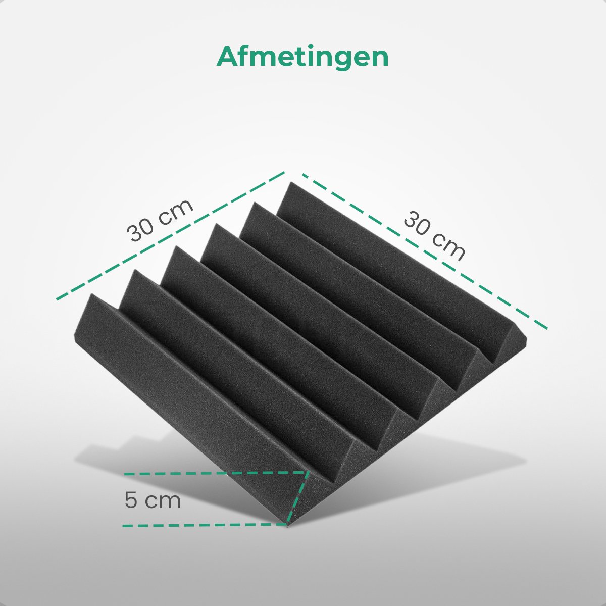 Lot de 12 panneaux acoustiques en fibre haute densité - Mousse de