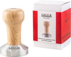 Gaggia Classic Tamper met essen houten greep 58 mm RVS