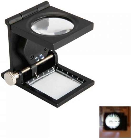 Opvouwbaar dradenteller loep 10X zoom met LED Licht