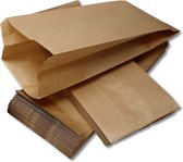 Prigta - Papieren zakken - met zijvouw - 3 pond - 50 stuks - bruin - 16x10x35cm / fruitzakken
