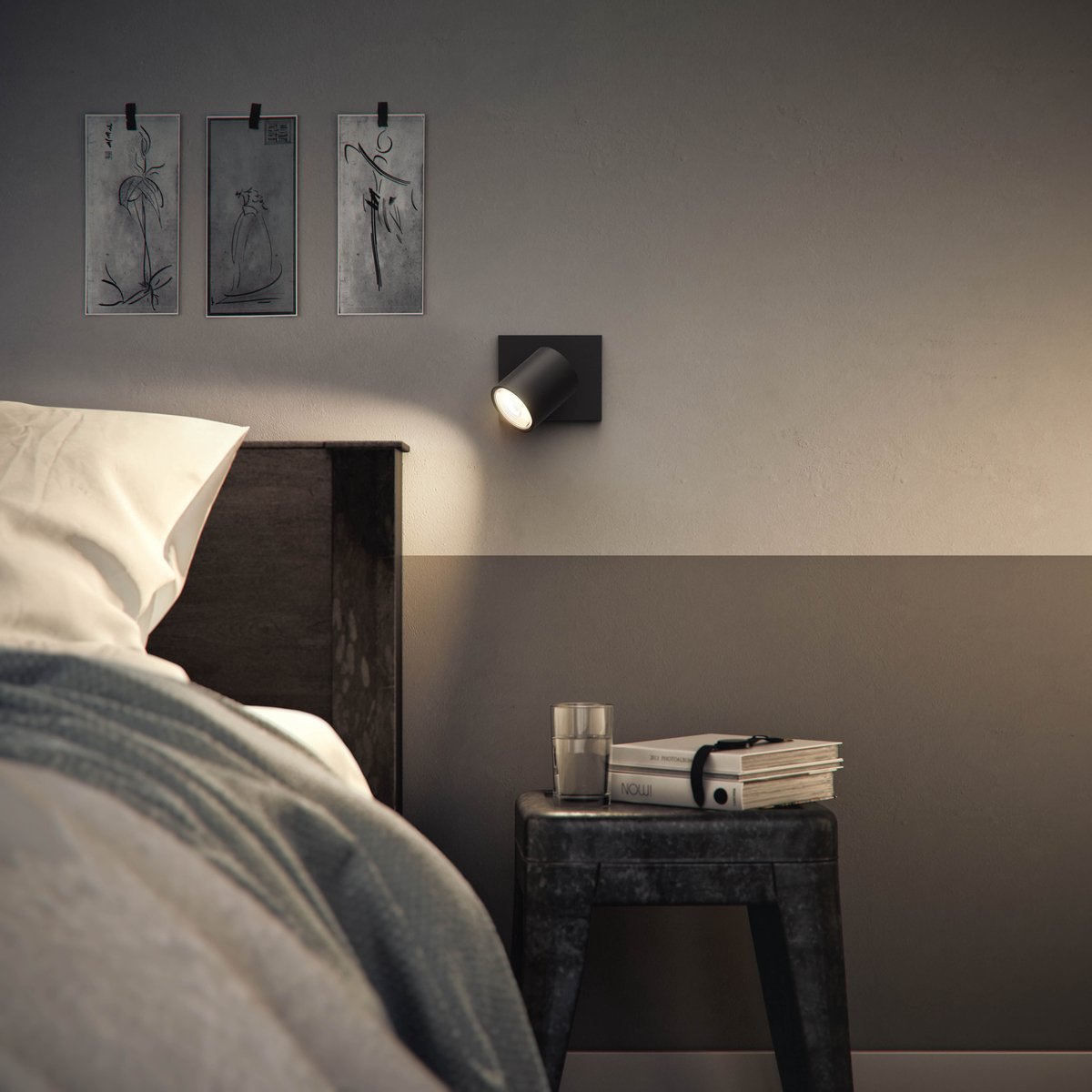 Philips Hue Runner Opbouwspot (Zwart) - Warmwit Licht - Incl. Hue Dimmer Switch - Wandspot of Plafondspot met 1 Lichtpunt - GU10 - Hue White – foto 3