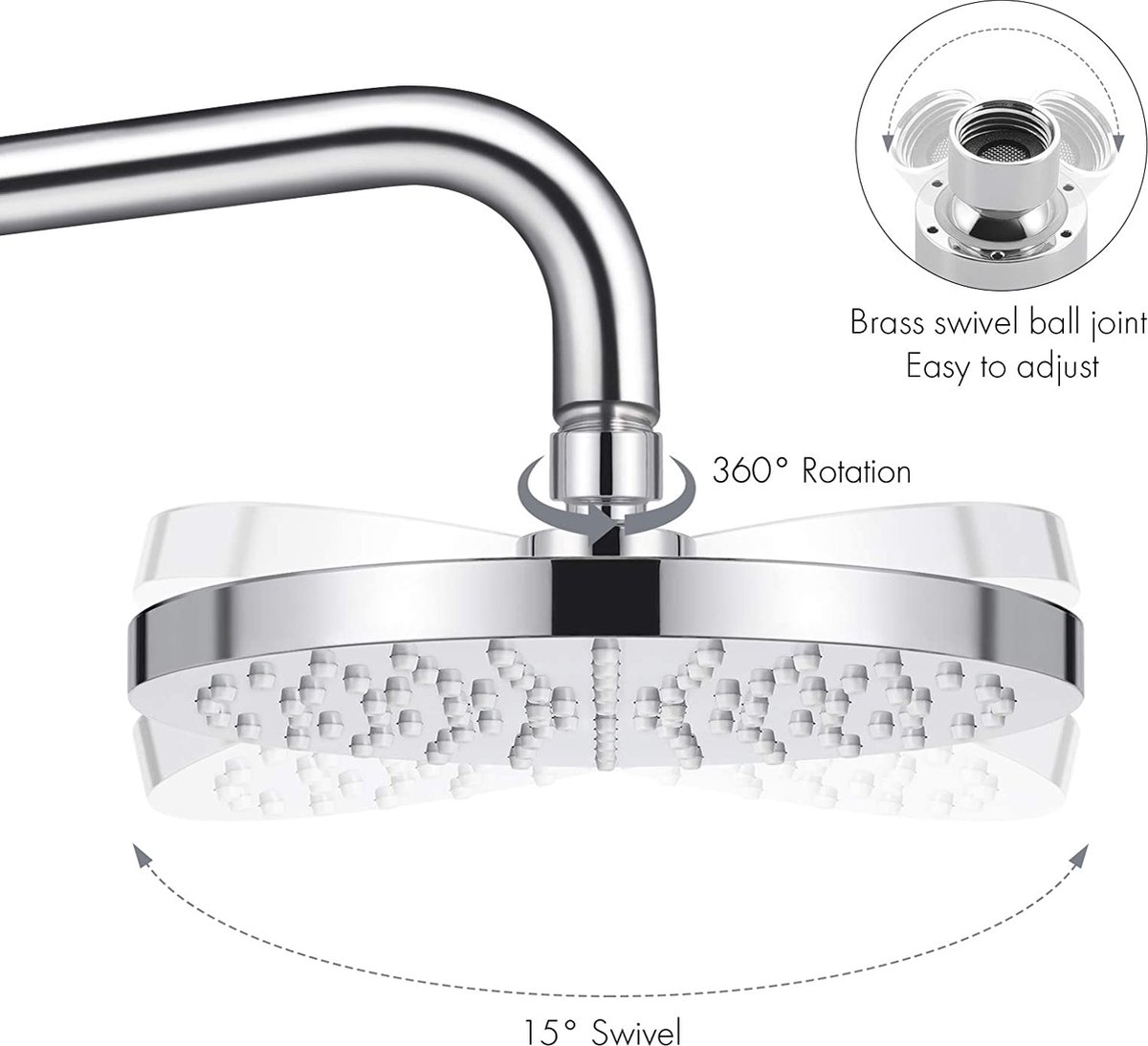 KES Regendouchekop regendouche douchekop met antikalksproeiers