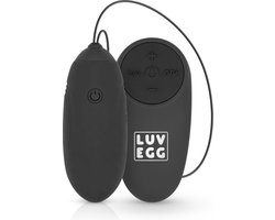 LUV EGG - Oplaadbaar Vibrerend Ei - Vibratie Eitje met Afstandsbediening (draadloos) - Oplaadbaar - Waterproof - Koppeltoy - Seksspeeltje - Sex Toys voor Vrouwen - Zwart