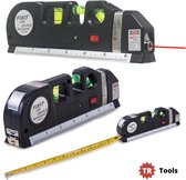 T.R. Tools - Levelpro3 Laserwaterpas - Incl. Rolmaat 2,50 meter - Incl. Batterijen - 3 Verschillende lasers - Kruislijnlaser - Horizontale en Verticale Laser - Klussen - Waterpassen