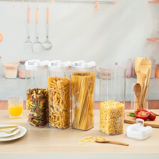 Boîtes De Rangement Hermétiques Plastique Tuzsocr (L - 800ml) - Pour Farine, Sucre, Céréales, Empilables, économie De Place (sans BPA)